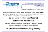 Komunikat Spółki Wodociągowej w Bystrej