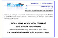 Awaria - przerwa w dostawie wody w Bystrej