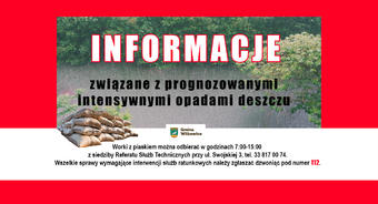 Informacja o odbiorze worków z piaskiem i zgłaszaniu sytuacji kryzysowych