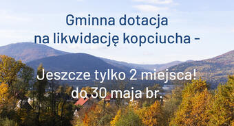 Gminna dotacja na wymianę źródeł ciepła - do 30 maja!